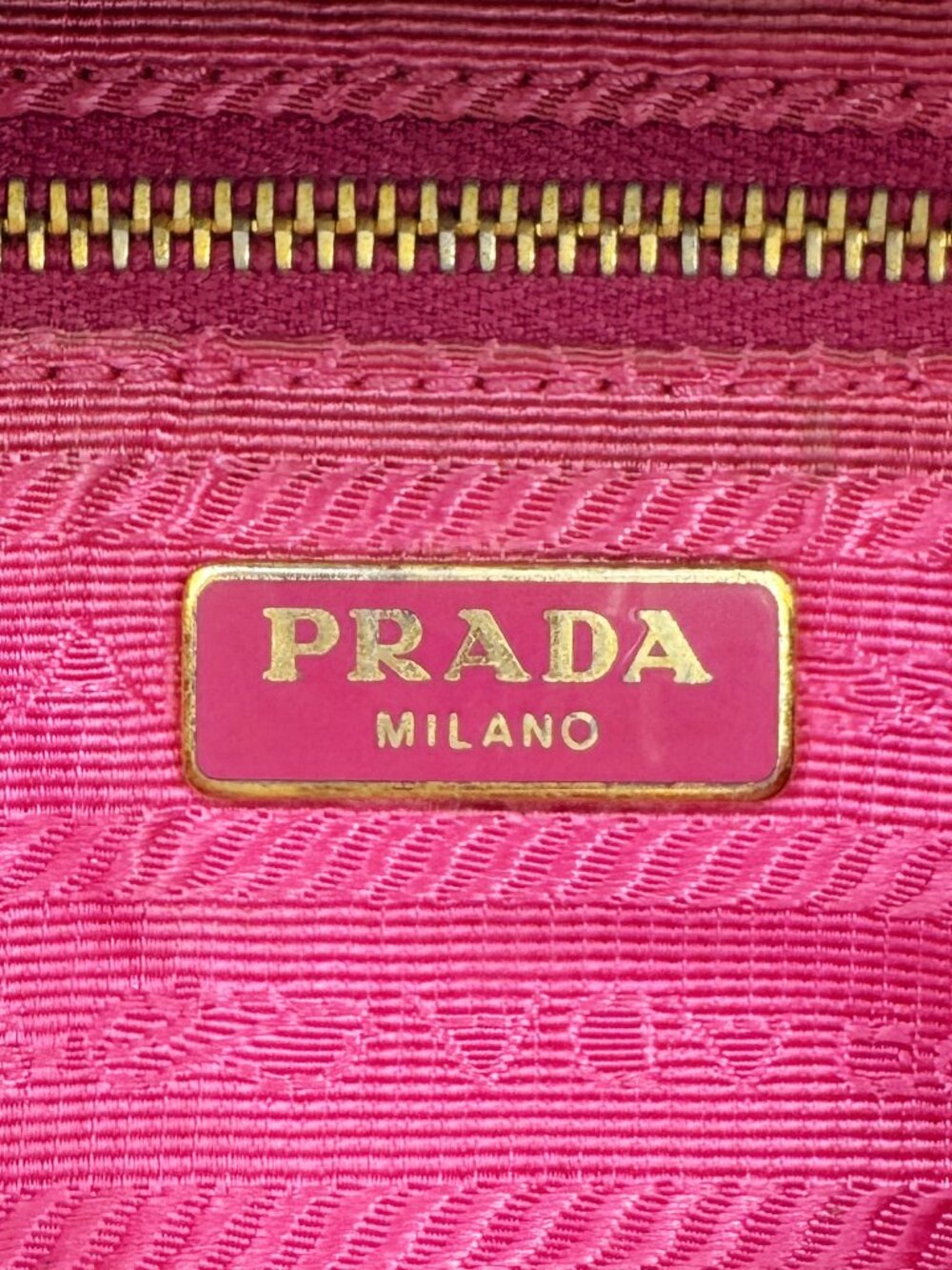 PRADA Pink Tessuto Nylon Saffiano Leather Chain Crossbody Shoulder Bag - Picture 15 of 15